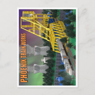 PTW Atomic Train on Bridge Postcard