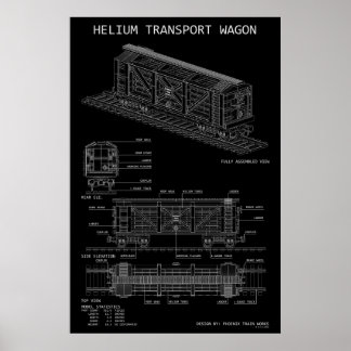 PTW Helium Train Wagon "Blueprint" Poster