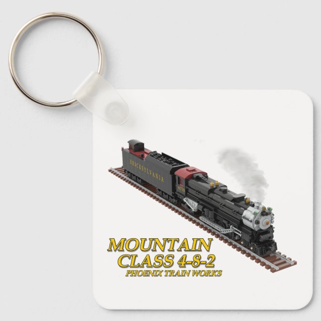 PTW Mountain 4-8-2 Locomotive Dual-Sided Key Ring (Front)