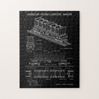 PTW Uranium Hexafluoride Wagon "Blueprint" Small Jigsaw Puzzle