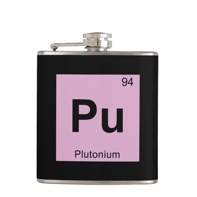 Pu - Plutonium Chemistry Periodic Table Symbol Hip Flask (Front)
