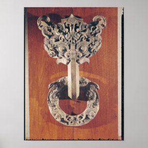 P'u shou' door knocker with a taotie design poster
