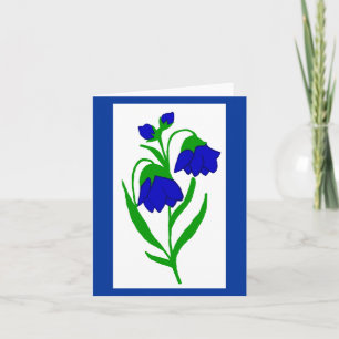 Pua blue flowers  note card