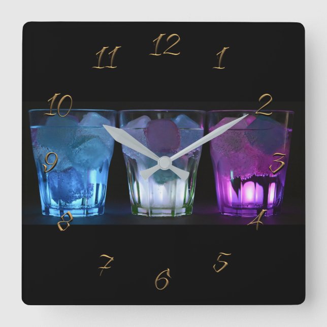 Pub-bar Square Wall Clock (Front)