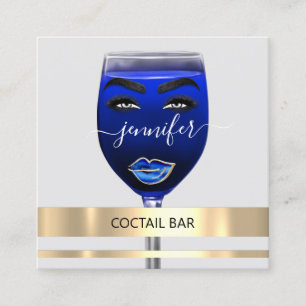 Pub Coctail Wine Bar Drinks Restaurant Grey QRCODE Square Business Card