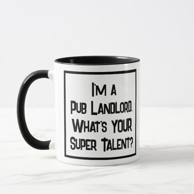 Pub Landlord Super Talent. Two Tone Coffee Mug (Left)
