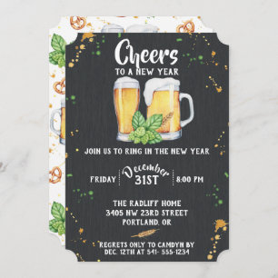 Pub Style New Year Party Invitation