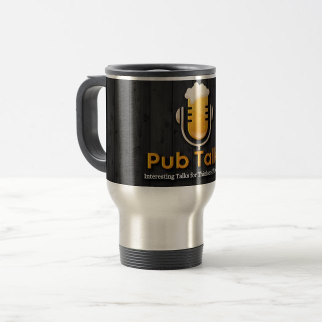 Pub Talks Travel Mug (Front Left)