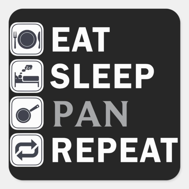 pubg-Eat Sleep Pan Repeat Square Sticker (Front)