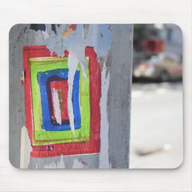 Public Art New York City Telephone Pole Graffiti Mouse Mat (Front)