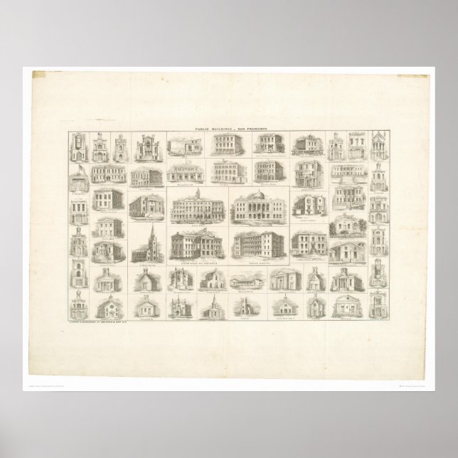 Public buildings of San Francisco (1372A) Poster (Front)