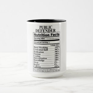 Public Defender Nutrition Facts Mug