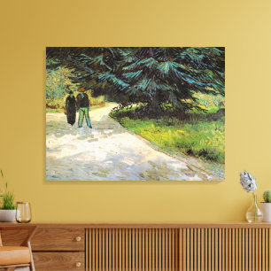 Public Garden with Couple by Vincent van Gogh Canvas Print