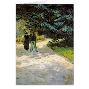Public Garden with Couple by Vincent van Gogh Card