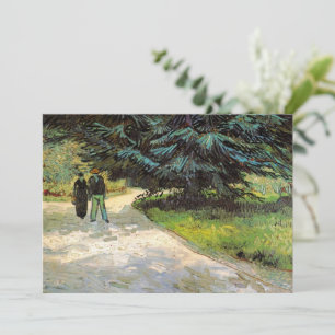 Public Garden with Couple by Vincent van Gogh Invitation