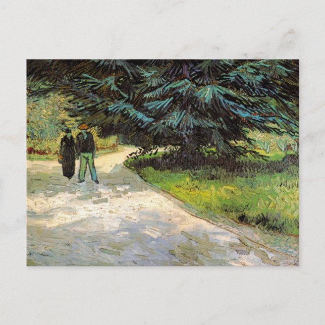 Public Garden with Couple by Vincent van Gogh Postcard (Front)