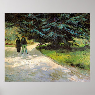 Public Garden with Couple by Vincent van Gogh Poster