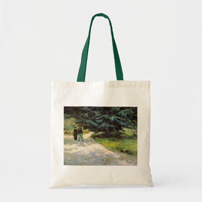 Public Garden with Couple by Vincent van Gogh Tote Bag (Front)