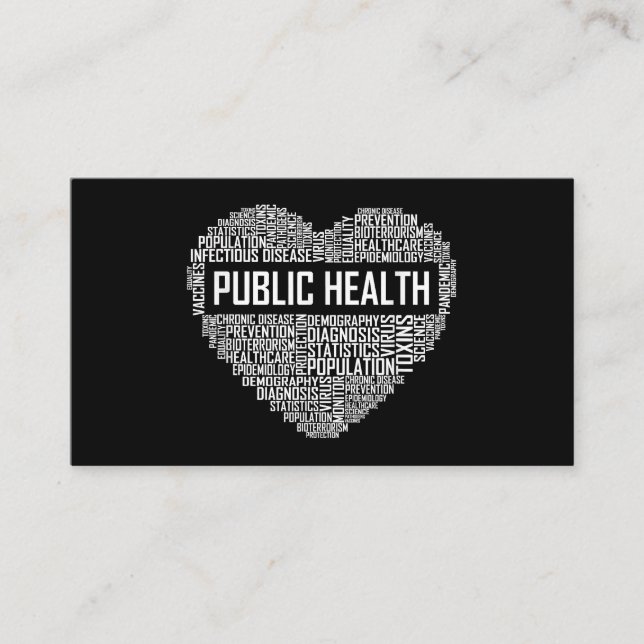 Public Health Heart Gift Healthcare Worker Epidemi Business Card (Front)