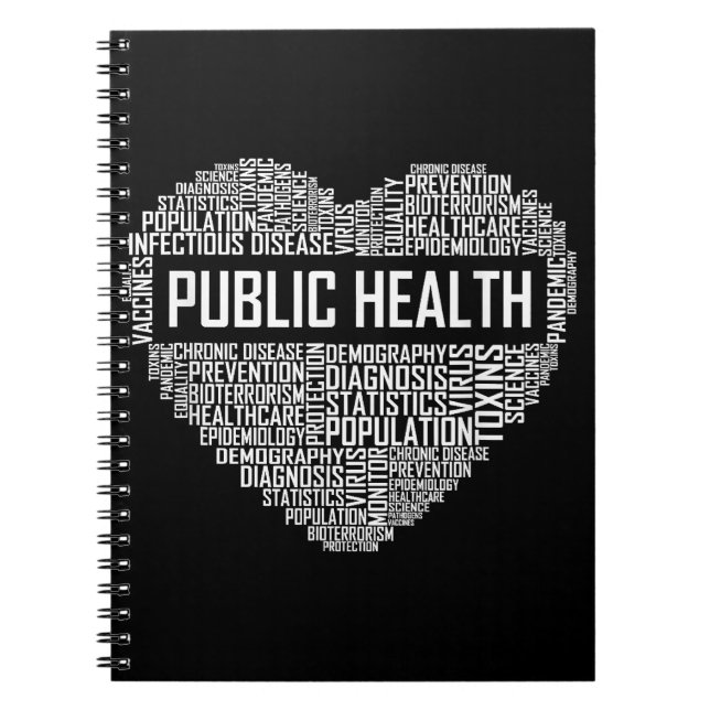 Public Health Heart Gift Healthcare Worker Epidemi Notebook (Front)