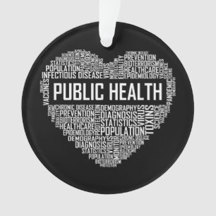 Public Health Heart Gift Healthcare Worker Epidemi Ornament
