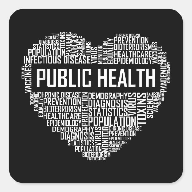 Public Health Heart Gift Healthcare Worker Epidemi Square Sticker (Front)