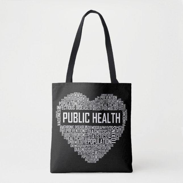 Public Health Heart Gift Healthcare Worker Epidemi Tote Bag (Front)