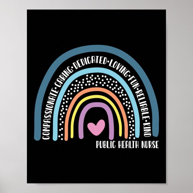 Public Health Nurse Compassionate Caring Dedicated Poster (Front)