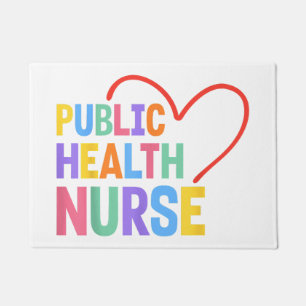 Public Health Nurse Heart Doormat