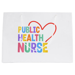 Public Health Nurse Heart Large Gift Bag