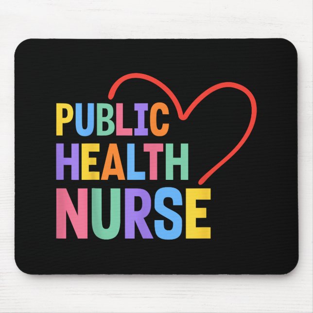 Public Health Nurse Heart Mouse Mat (Front)