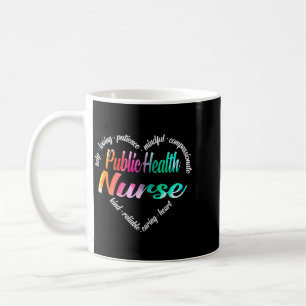 Public Health Nurse Heart Word Cloud Watercolor Coffee Mug