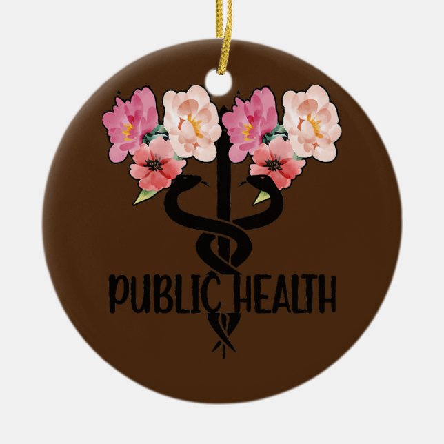 Public Health Public Healthcare Worker  Ceramic Tree Decoration (Front)