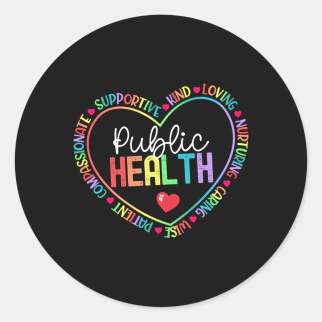 Public Health Words Healthcare Worker Epidemiologi Classic Round Sticker (Front)