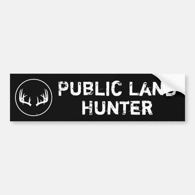Public Land Hunting Bumper Sticker for Hunters (Front)