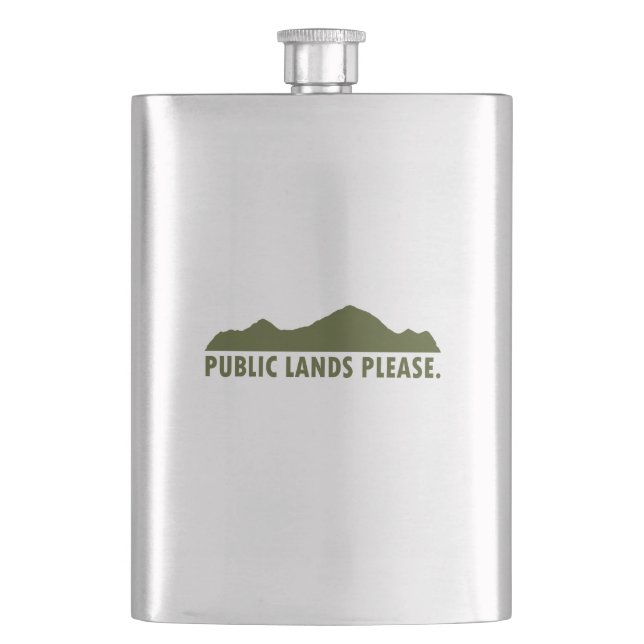 Public Lands Please Hip Flask (Front)