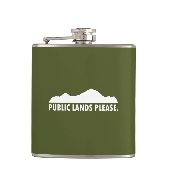 Public Lands Please Hip Flask (Front)