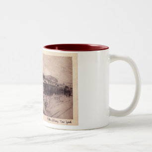 Public Library, New York City Vintage Two-Tone Coffee Mug