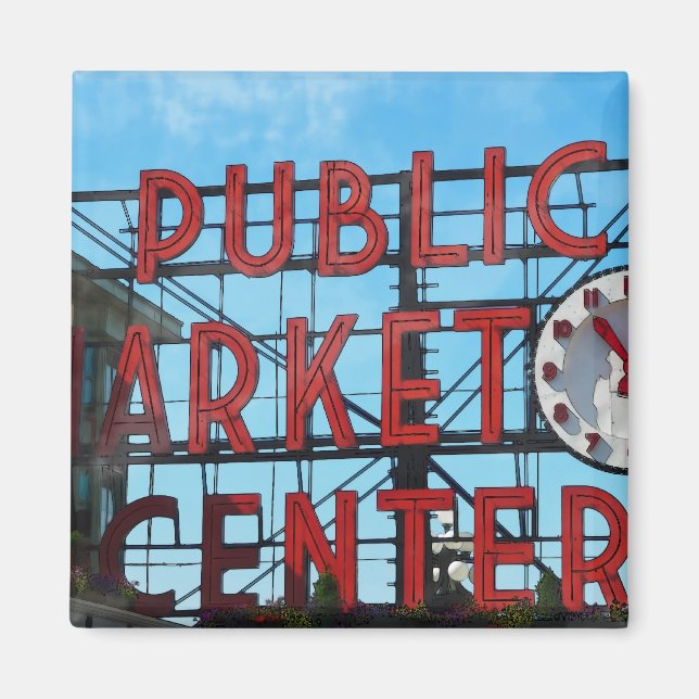 Public Market Centre in Seattle Washington Magnet (Front)