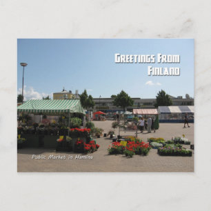 Public Market in Hamina, Finland Postcard