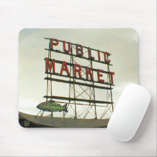 Public Market in Seattle, WA Fish Bowl View Mouse Mat