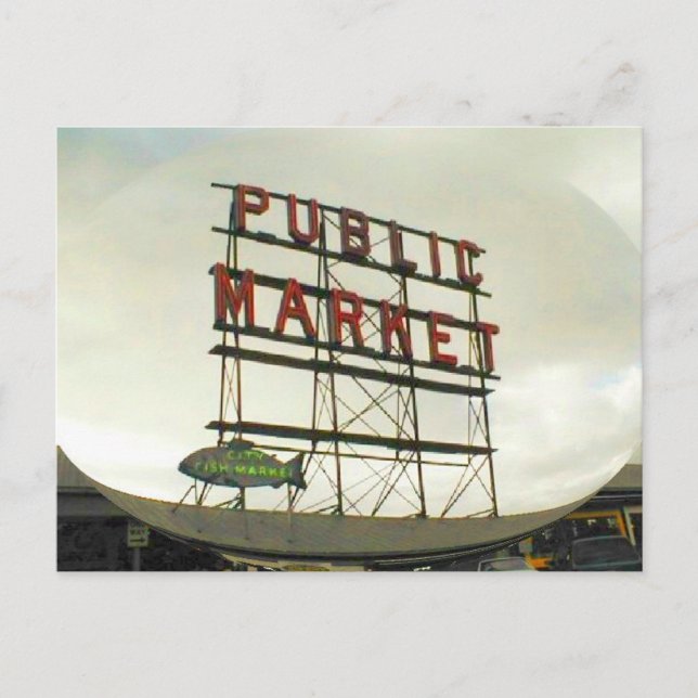 Public Market in Seattle, WA Fish Bowl View Postcard (Front)