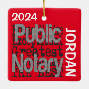 Public Notary Extraordinaire CUSTOM Ceramic Ornament