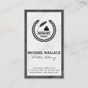 Public Notary Seal   Marble Business Card