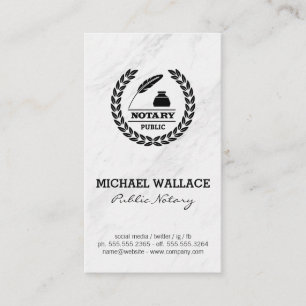 Public Notary Seal   Marble Business Card