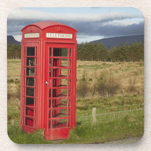 Public Phone Box, Ellishadder, near Staffin, Coaster (Front)