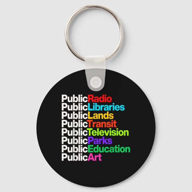 Public Radio Libraries Lands Transit Tedenimion Key Ring (Front)