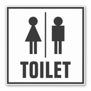 Public restroom vinyl stickers with gender icons