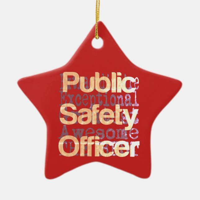 Public Safety Officer Extraordinaire Ceramic Tree Decoration (Front)