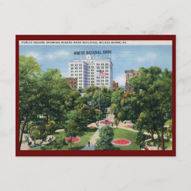 Public Square, Wilkes-Barre PA Vintage Postcard (Front)